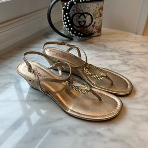 Lilly Pulitzer Good as Gold Wedge in Gold